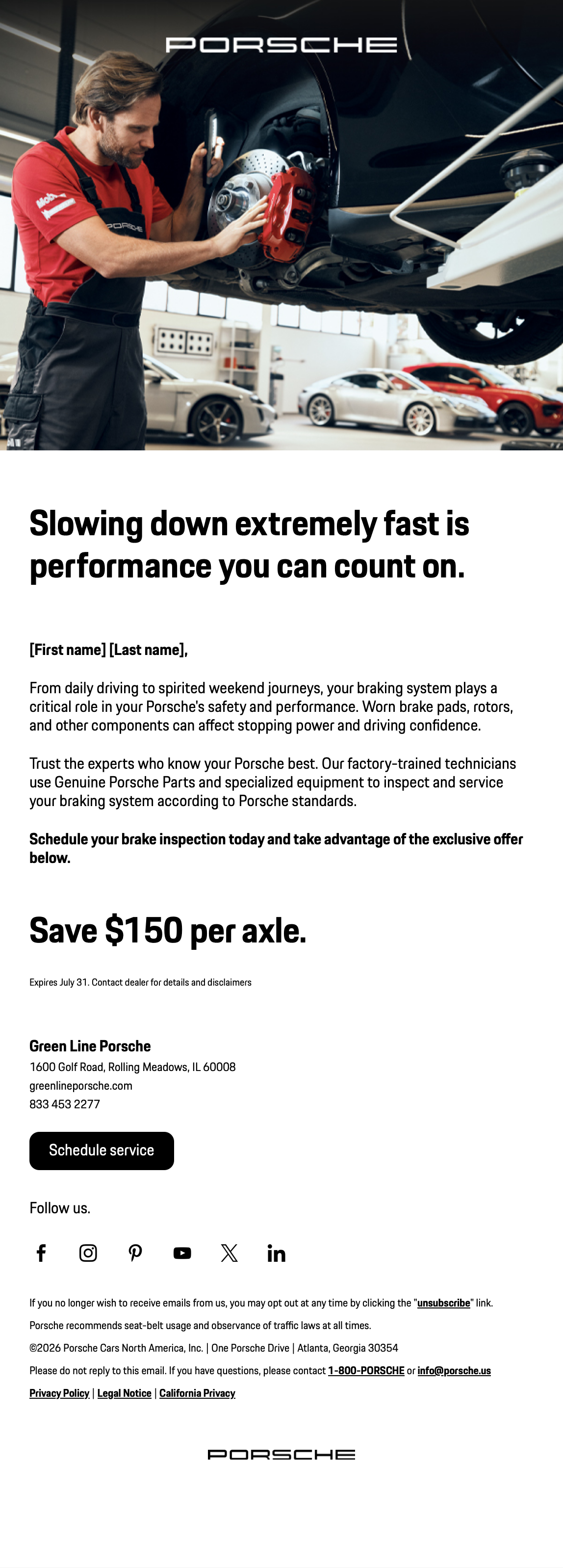 Brake Service Email Thumbnail